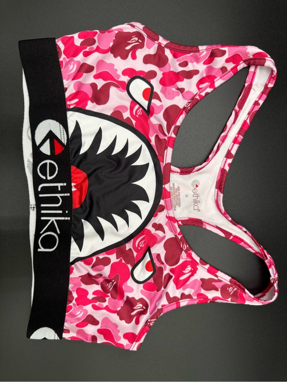 ethika Pink Camo Shark Racerback Sports Bra